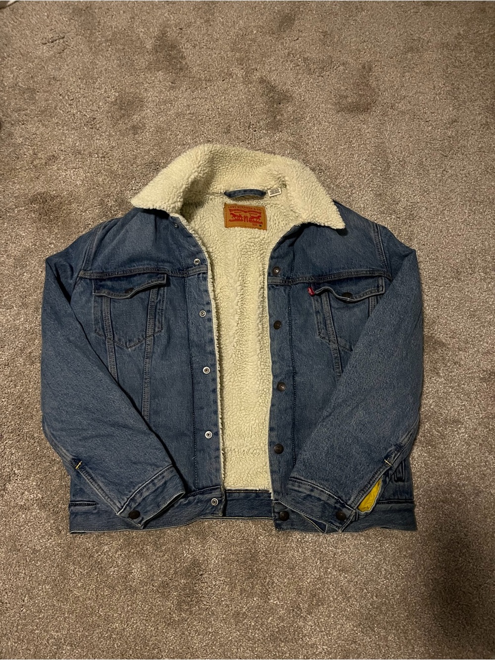 Levi's Blue Denim Jacket with Cream Sherpa Lining